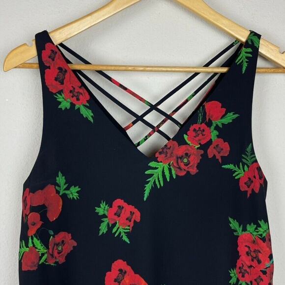 Express Floral Sleeveless Top – Size XS – Black & Red – Y2K Soft Girl Bloomcore - Picture 2 of 6